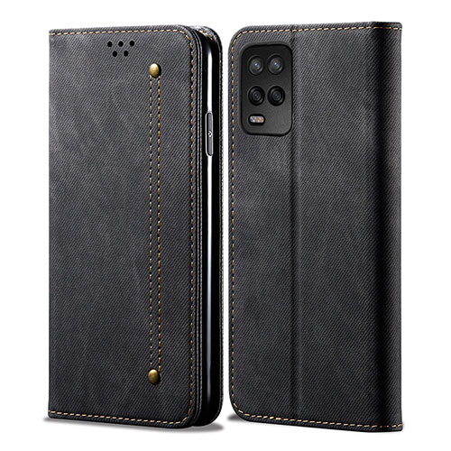 Cloth Case Stands Flip Cover for Realme 8s 5G Black