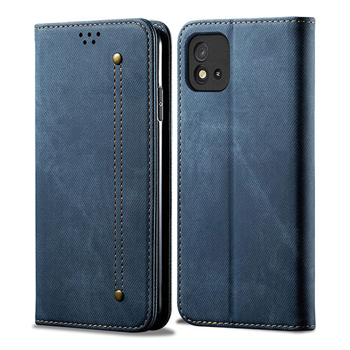 Cloth Case Stands Flip Cover for Realme Narzo 50i Blue