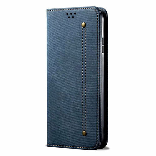 Cloth Case Stands Flip Cover for Realme Q Blue