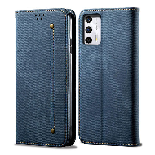 Cloth Case Stands Flip Cover for Realme Q3 Pro 5G Blue