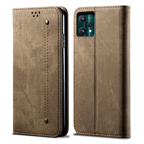 Cloth Case Stands Flip Cover for Realme V25 5G Khaki