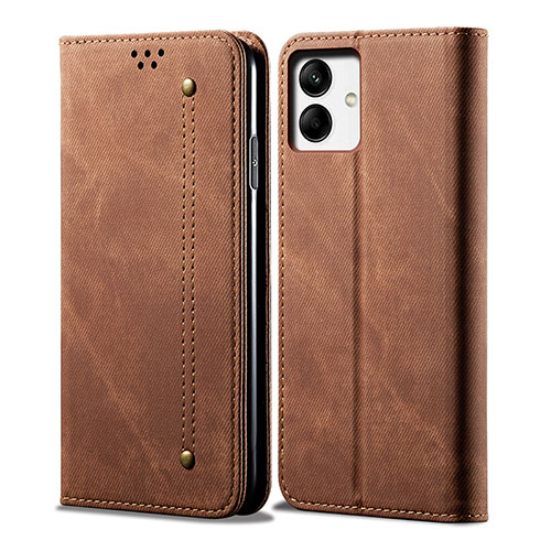 Cloth Case Stands Flip Cover for Samsung Galaxy A04 4G Brown