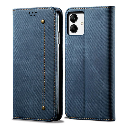 Cloth Case Stands Flip Cover for Samsung Galaxy A05 Blue