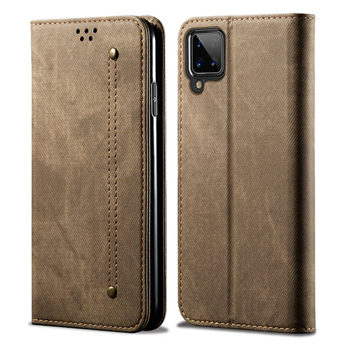 Cloth Case Stands Flip Cover for Samsung Galaxy A12 Khaki