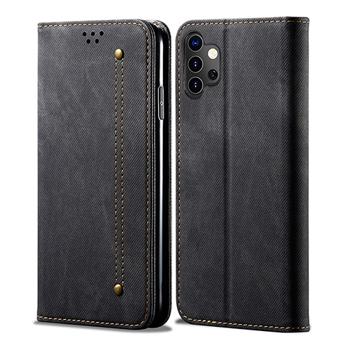 Cloth Case Stands Flip Cover for Samsung Galaxy A32 4G Black