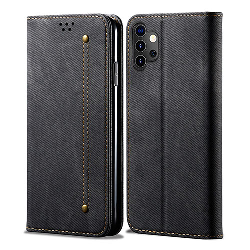 Cloth Case Stands Flip Cover for Samsung Galaxy A32 5G Black