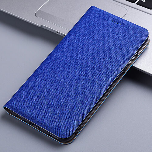 Cloth Case Stands Flip Cover for Samsung Galaxy A81 Blue