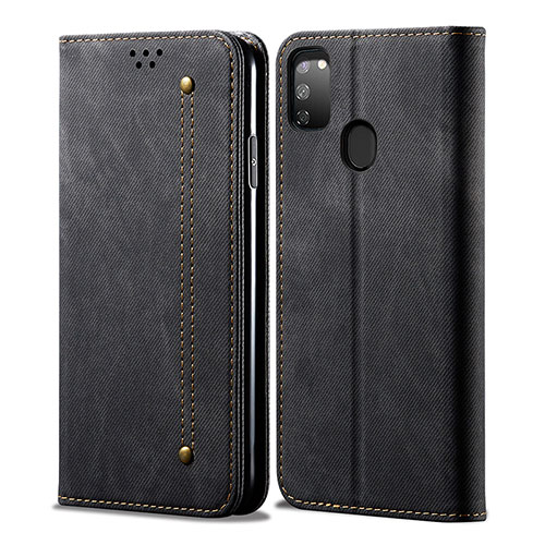 Cloth Case Stands Flip Cover for Samsung Galaxy M30s Black