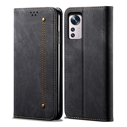 Cloth Case Stands Flip Cover for Xiaomi Mi 12S Pro 5G Black