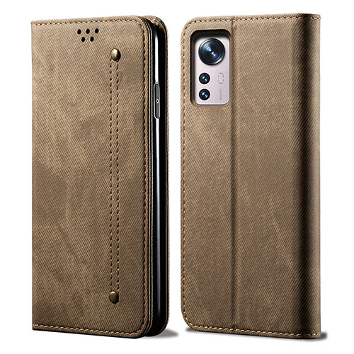 Cloth Case Stands Flip Cover for Xiaomi Mi 12S Pro 5G Khaki