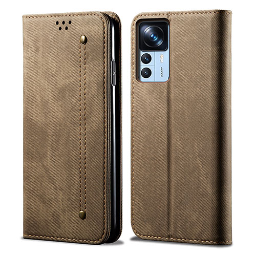 Cloth Case Stands Flip Cover for Xiaomi Mi 12T 5G Khaki