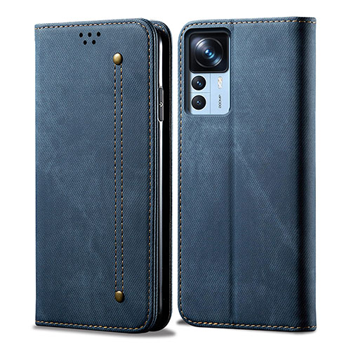 Cloth Case Stands Flip Cover for Xiaomi Mi 12T Pro 5G Blue