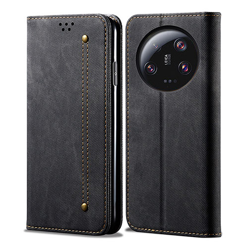 Cloth Case Stands Flip Cover for Xiaomi Mi 13 Ultra 5G Black