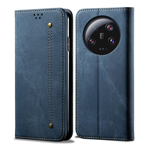 Cloth Case Stands Flip Cover for Xiaomi Mi 13 Ultra 5G Blue