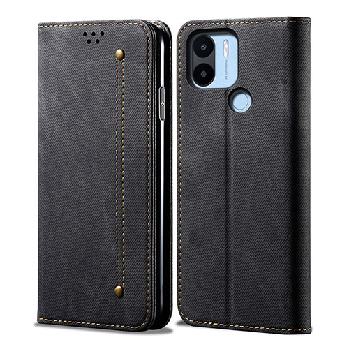 Cloth Case Stands Flip Cover for Xiaomi Poco C50 Black