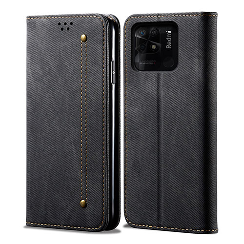 Cloth Case Stands Flip Cover for Xiaomi Redmi 10 Power Black