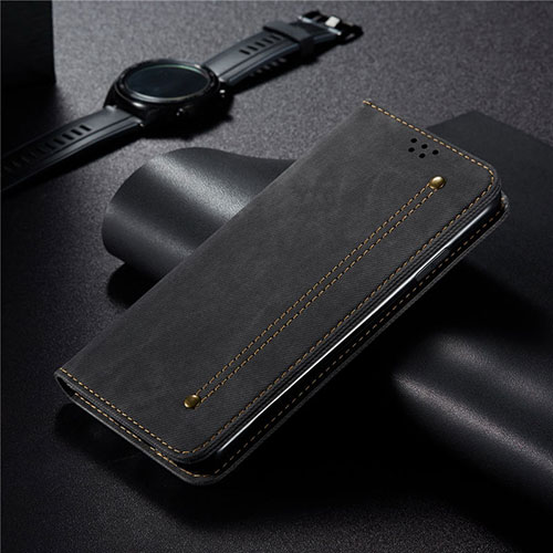 Cloth Case Stands Flip Cover for Xiaomi Redmi 10X Pro 5G Black