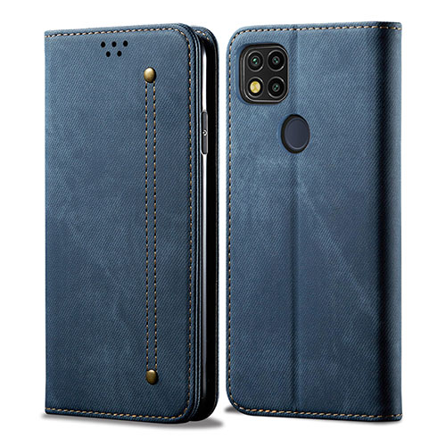 Cloth Case Stands Flip Cover for Xiaomi Redmi 9 India Blue