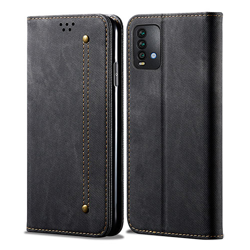 Cloth Case Stands Flip Cover for Xiaomi Redmi 9T 4G Black