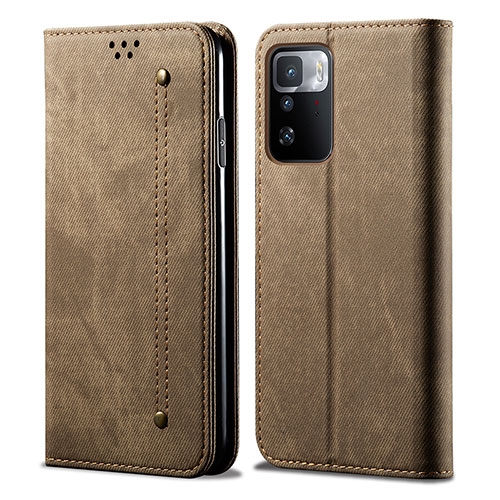 Cloth Case Stands Flip Cover for Xiaomi Redmi Note 10 Pro 5G Khaki