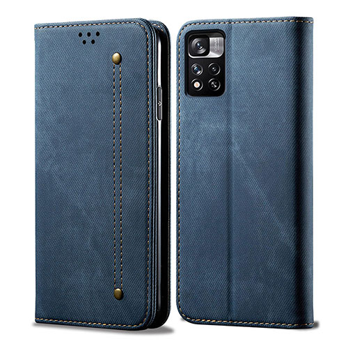 Cloth Case Stands Flip Cover for Xiaomi Redmi Note 11 Pro+ Plus 5G Blue