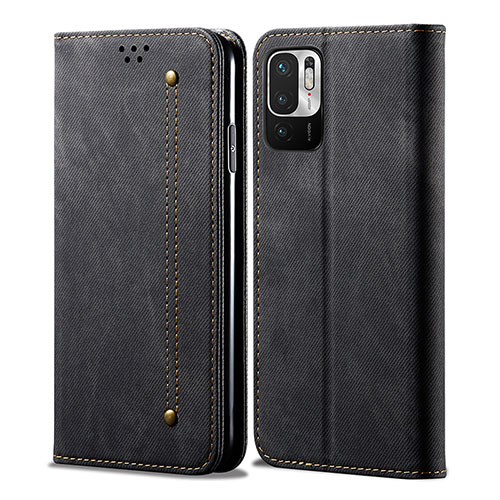 Cloth Case Stands Flip Cover for Xiaomi Redmi Note 11 SE 5G Black