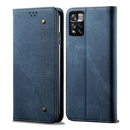 Cloth Case Stands Flip Cover for Xiaomi Redmi Note 11S 5G Blue