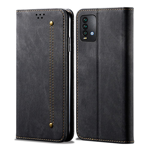 Cloth Case Stands Flip Cover for Xiaomi Redmi Note 9 4G Black