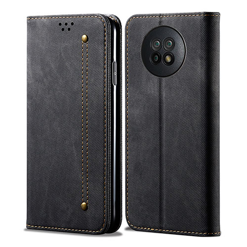 Cloth Case Stands Flip Cover for Xiaomi Redmi Note 9T 5G Black