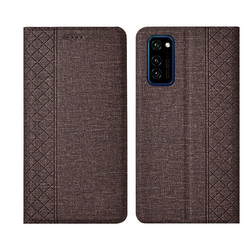 Cloth Case Stands Flip Cover H01 for Huawei Honor V30 5G Brown