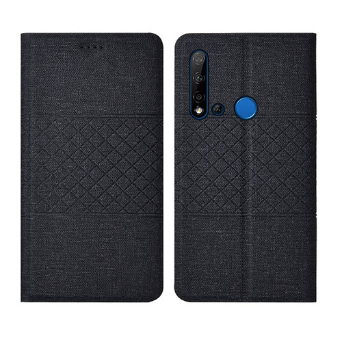 Cloth Case Stands Flip Cover H01 for Huawei Nova 5i Black