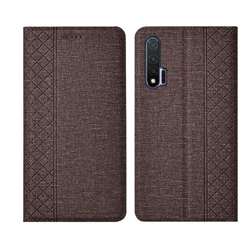 Cloth Case Stands Flip Cover H01 for Huawei Nova 6 5G Brown