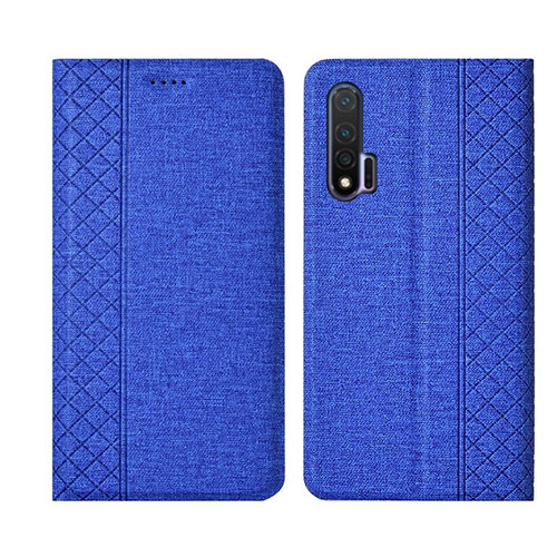 Cloth Case Stands Flip Cover H01 for Huawei Nova 6 Blue