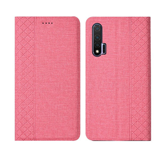 Cloth Case Stands Flip Cover H01 for Huawei Nova 6 Pink