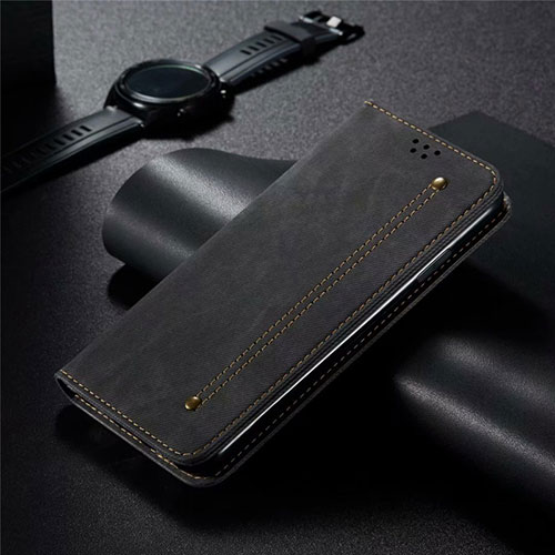 Cloth Case Stands Flip Cover H01 for Oppo Find X2 Black