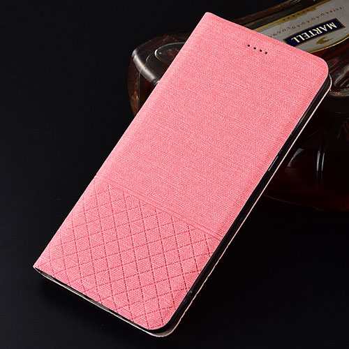 Cloth Case Stands Flip Cover H01 for Oppo K1 Pink