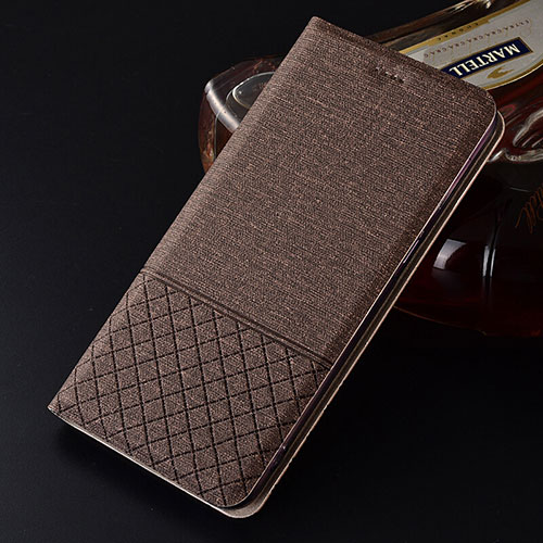 Cloth Case Stands Flip Cover H01 for Oppo R15X Brown