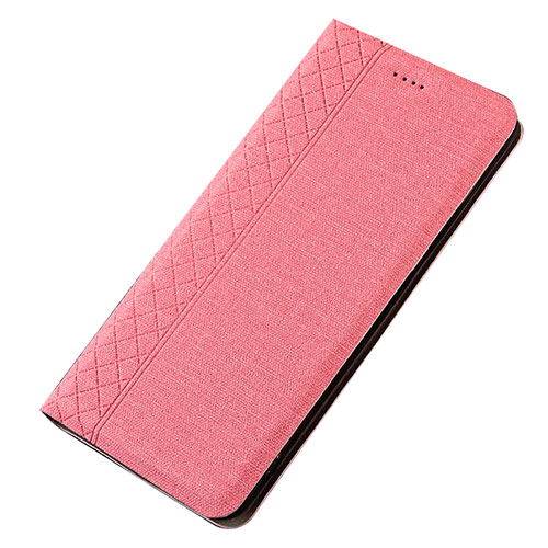 Cloth Case Stands Flip Cover H01 for Samsung Galaxy A90 5G Pink