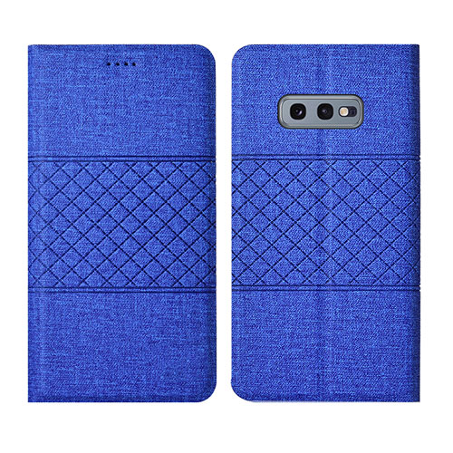 Cloth Case Stands Flip Cover H01 for Samsung Galaxy S10e Blue