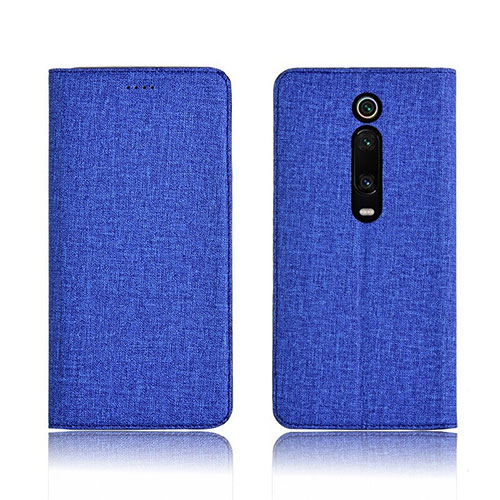 Cloth Case Stands Flip Cover H01 for Xiaomi Redmi K20 Blue