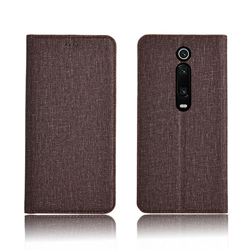 Cloth Case Stands Flip Cover H01 for Xiaomi Redmi K20 Pro Brown