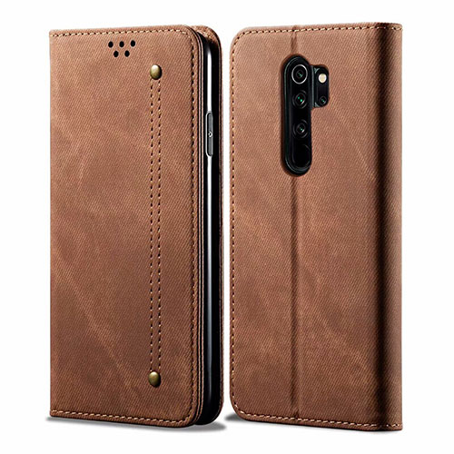 Cloth Case Stands Flip Cover H01 for Xiaomi Redmi Note 8 Pro Brown