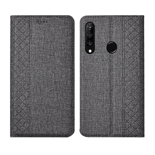 Cloth Case Stands Flip Cover H02 for Huawei Nova 4e Gray