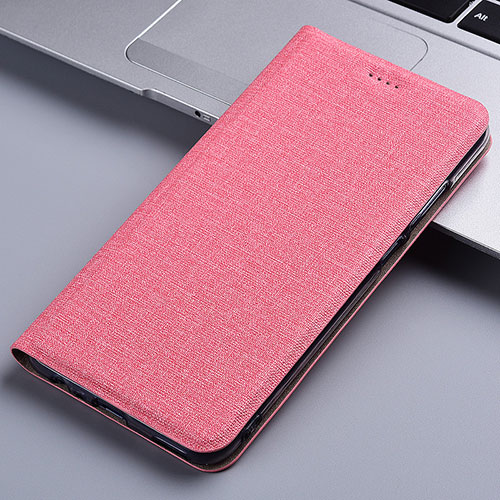 Cloth Case Stands Flip Cover H12P for Asus Zenfone 7 ZS670KS Pink