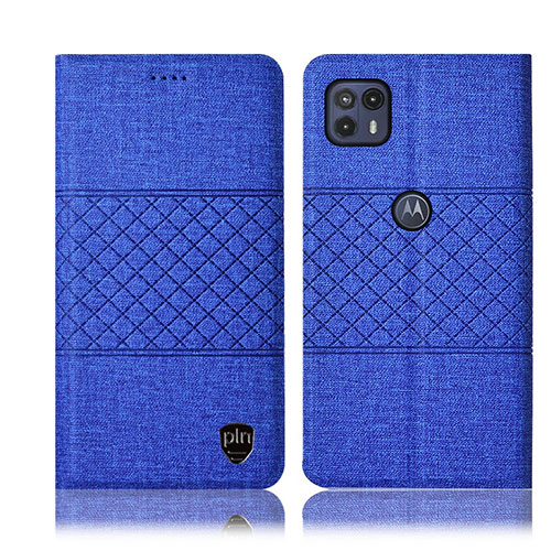 Cloth Case Stands Flip Cover H12P for Motorola Moto G50 5G Blue