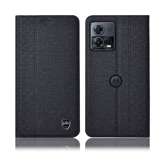 Cloth Case Stands Flip Cover H12P for Motorola Moto S30 Pro 5G Black