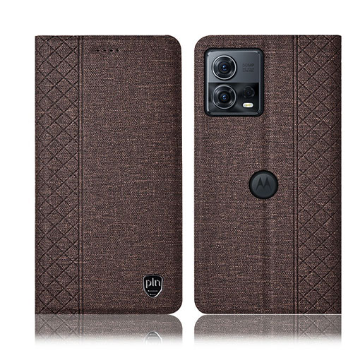 Cloth Case Stands Flip Cover H12P for Motorola Moto S30 Pro 5G Brown