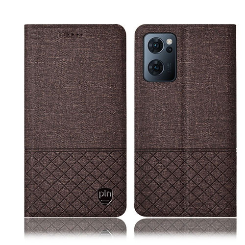 Cloth Case Stands Flip Cover H12P for OnePlus Nord CE 2 5G Brown