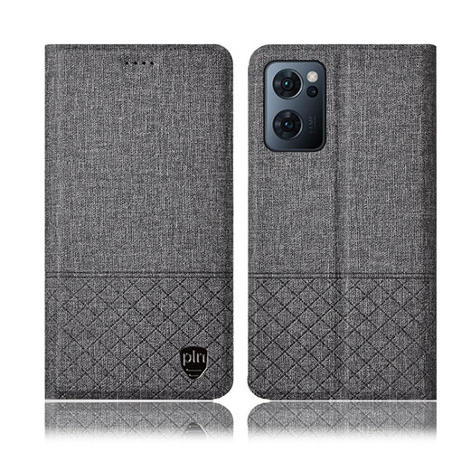 Cloth Case Stands Flip Cover H12P for OnePlus Nord CE 2 5G Gray