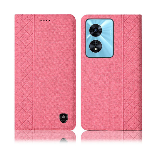 Cloth Case Stands Flip Cover H12P for Oppo A18 Pink